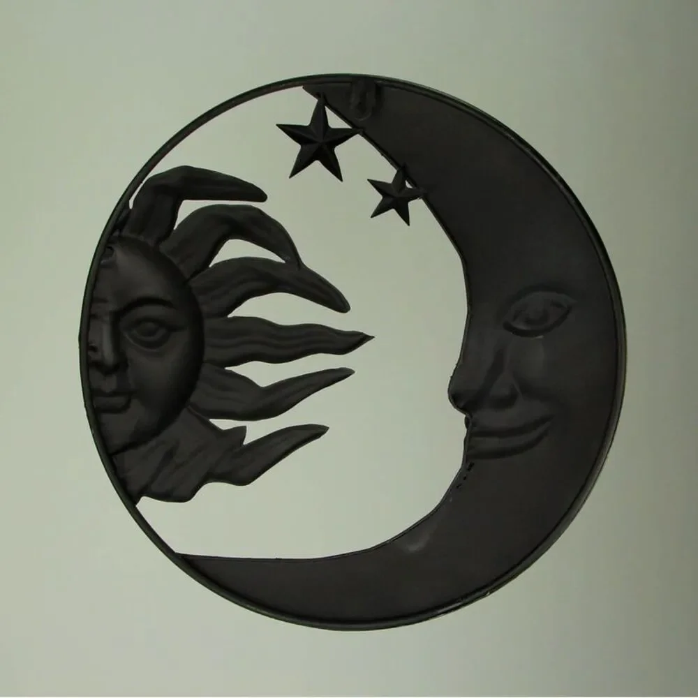 Metal Art Celestial Sun and Moon Indoor Outdoor Wall Decor
